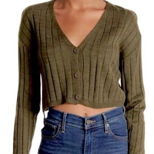 ABound Cropped Button Up Cardigan